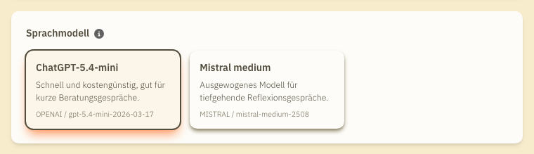 Event-Einstellungen: LLM-Konfiguration